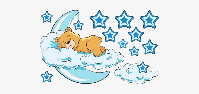Vinilo Decorativo De Un Oso En Las Nubes Teleadhesivo - Oso En Una Nube, transparent png download