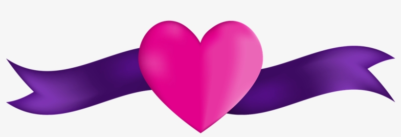 Banner, Heart, Ribbon, Pink, Purple - Banner Ungu * Png, transparent png download
