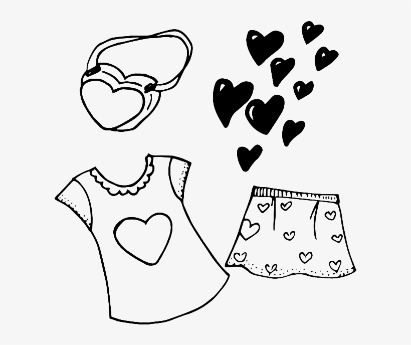 Blanco Y Negro Dibujado A Mano Ropa Amor Vectores - Euclidean Vector, transparent png download