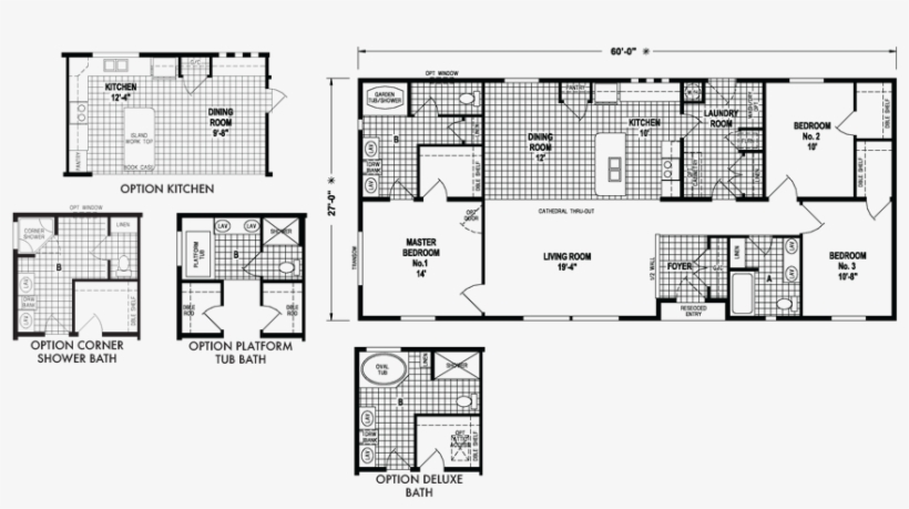 3 Beds - Mobile Home, transparent png download