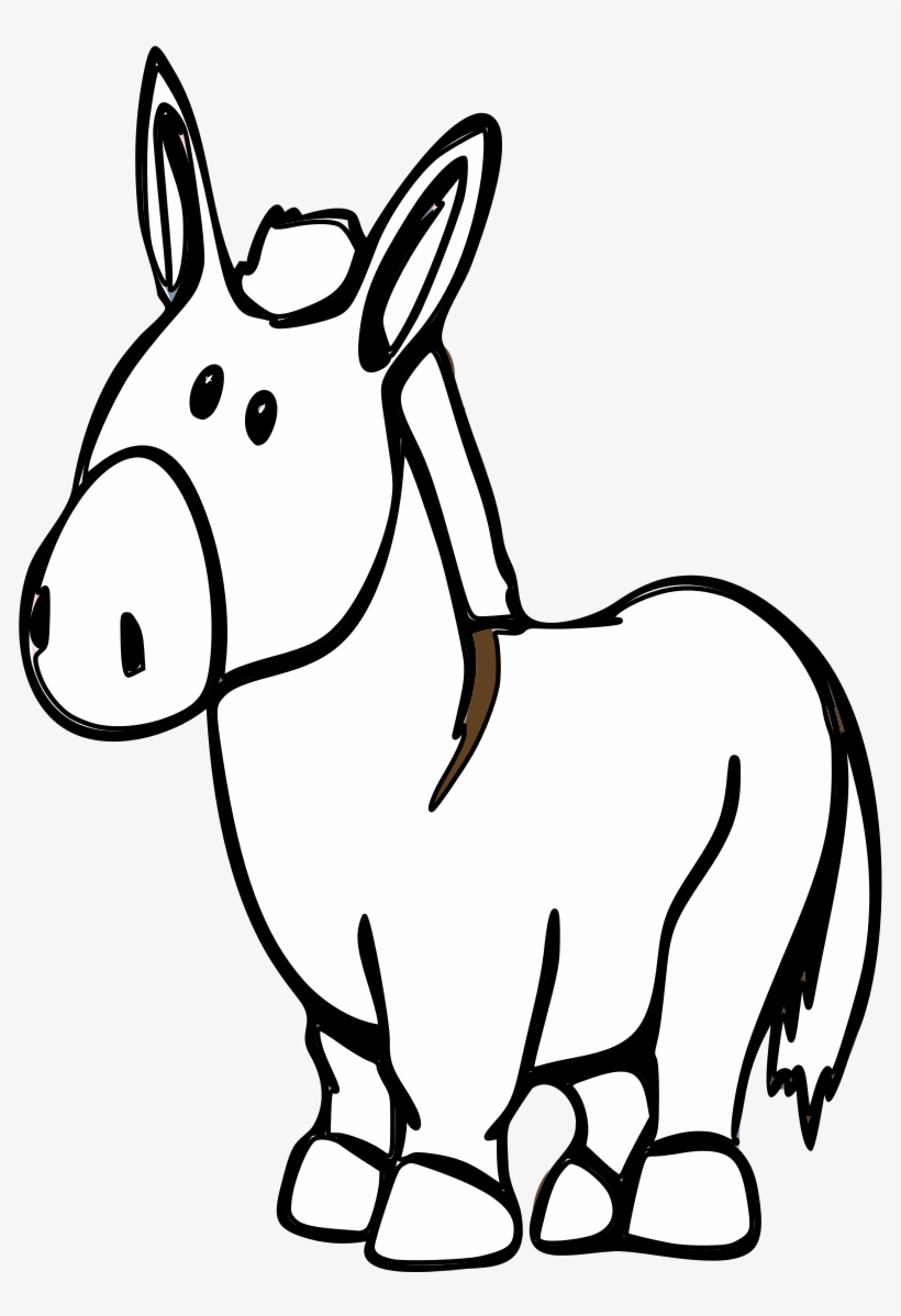 Burrito Para Colorear - Black And White Cartoon Image Of Donkey, transparent png download
