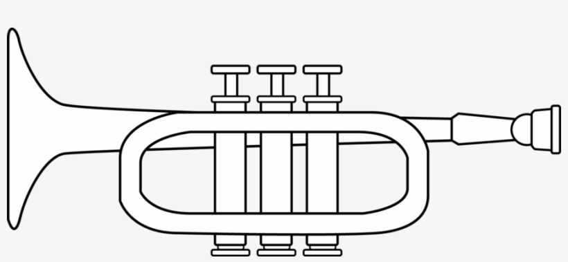 Colouring Trumpet Clipart Coloring Book Trumpet Colouring - Instrumentos Musicales Para Colorear, transparent png download