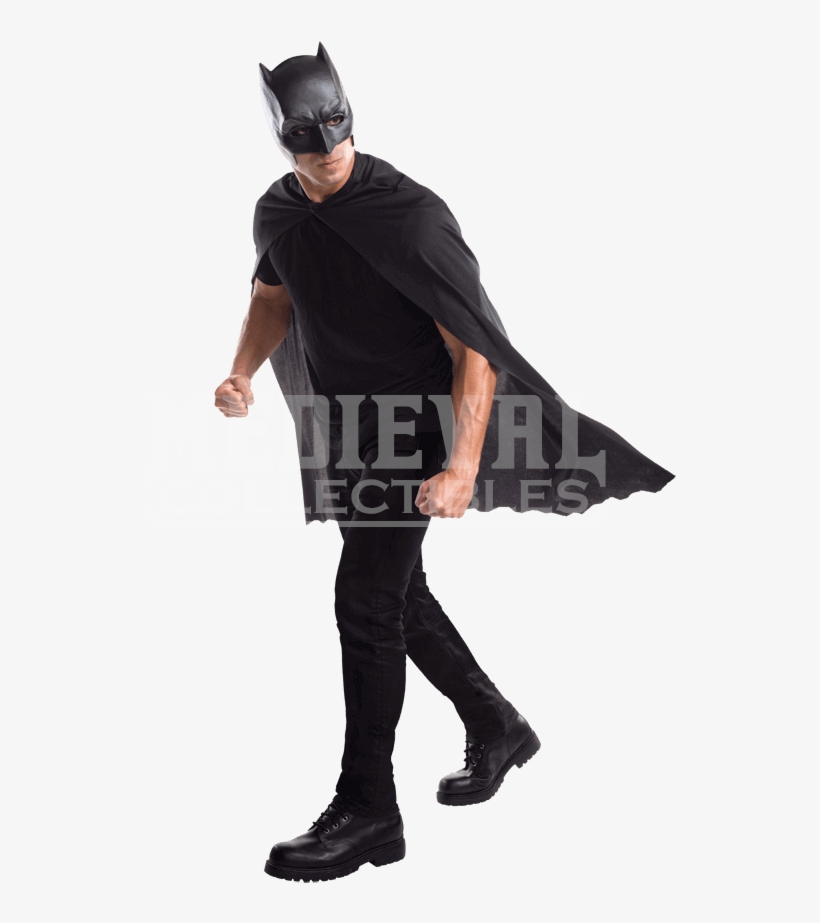 Adult Batman Cape And Mask Set - Batman Costume Masked Cape, transparent png download