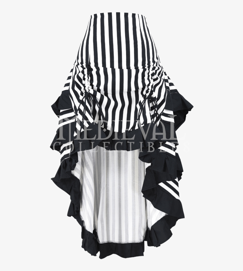 Layered Black And White Striped Steampunk Skirt - Product, transparent png download