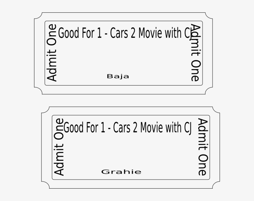 Movie Ticket 3 Clip Art - Ticket Clip Art, transparent png download