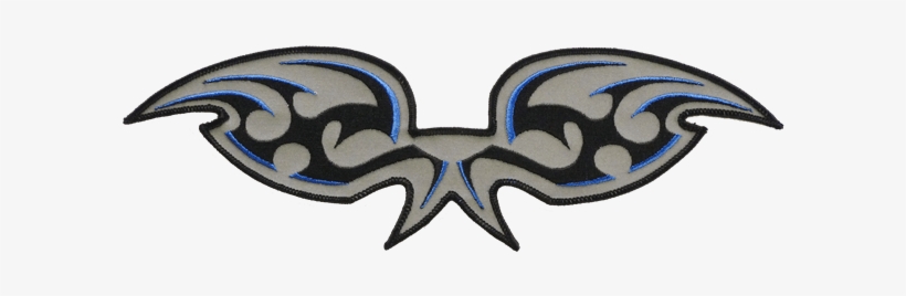 Black And Blue Wings 12″ X 3 3/4″ Black W/blue Edge - Emblem, transparent png download