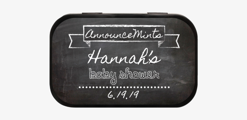 Chalkboard Personalized - Personalized Baby Shower Mint Tins, transparent png download