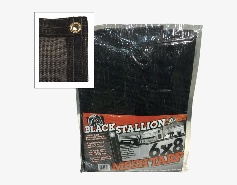 Mesh Truck Tarp / Shade Cloth / Windscreen From Ground - Black Stallion Mesh Tarp 10'x12' With Brass Grommets,, transparent png download