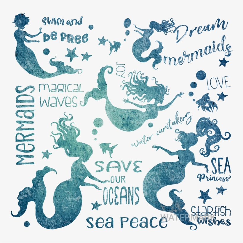 Mermaid Silhouettes - Weathered - Cafepress Samsung Galaxy S8 Case, transparent png download