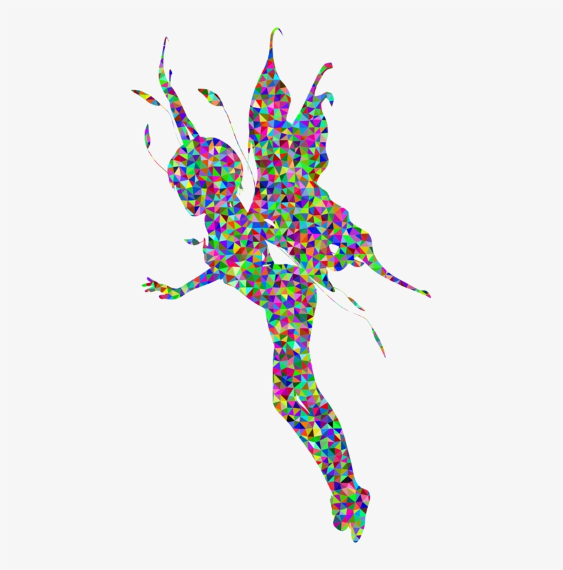 Silhouette Fairy Tale Drawing Magic - Colorful Fairy Silhouette, transparent png download