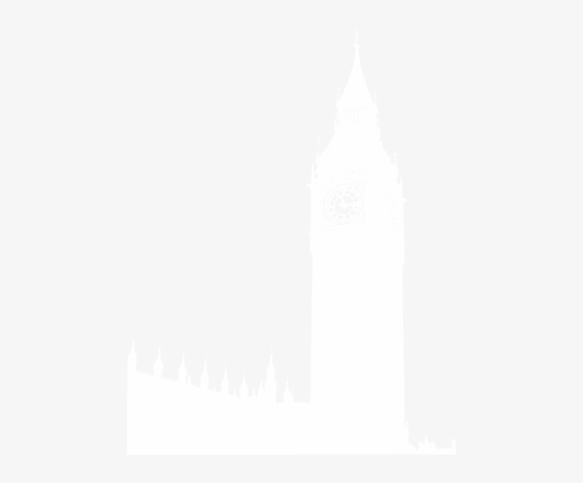 Big Ben Clipart Silhouette - Big Ben Silhouette White, transparent png download