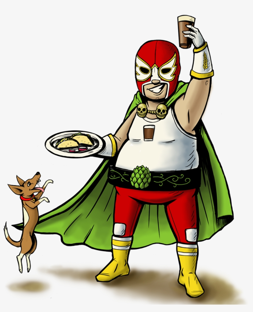 Luchador[1] - Luchador With Taco, transparent png download
