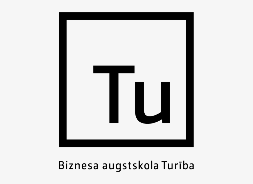 Black And White Vertical Logo In Latvian, Png Format - Turība University, transparent png download