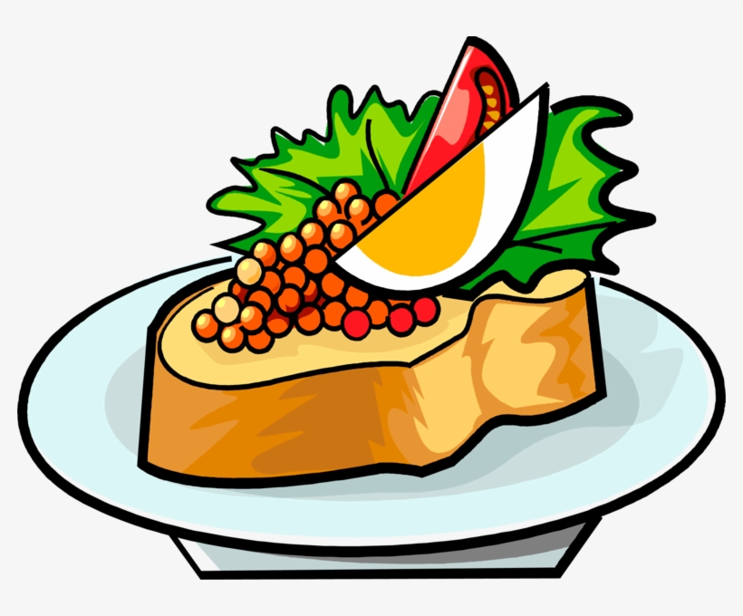 Caviar - Open Faced Sandwich Clipart, transparent png download