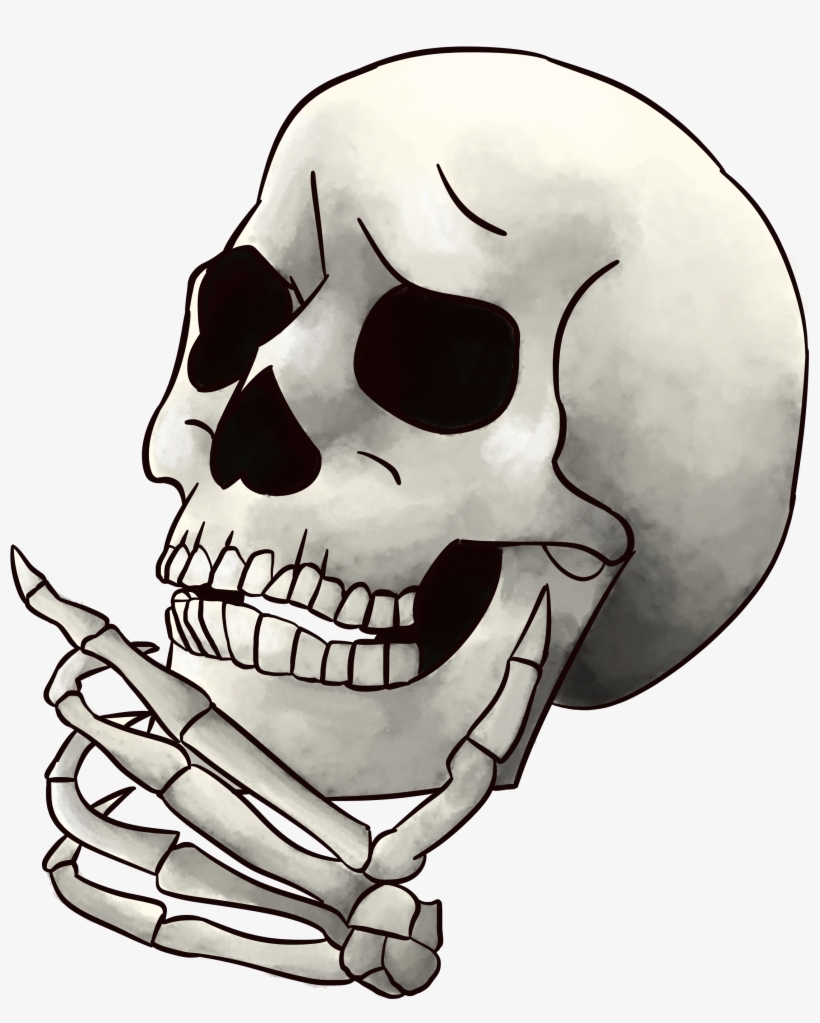 Face Bone Nose Black And White Head Jaw Skull Line - Skull, transparent png download