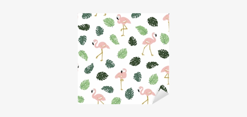 Tropical Seamless Pattern With Pink Flamingos And Green - Tapety Na Telefon Z Flamingami, transparent png download