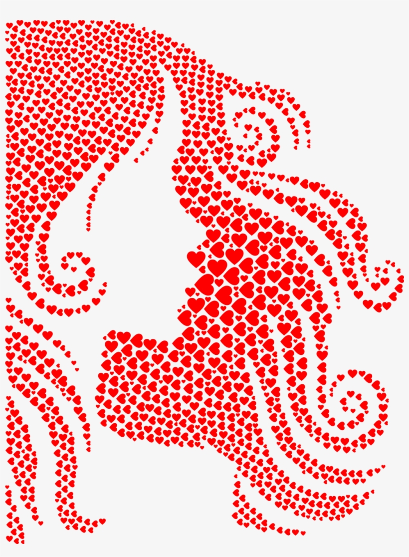 Berna Charla El Corazn - Transparent Red Hair Model Silhouette, transparent png download