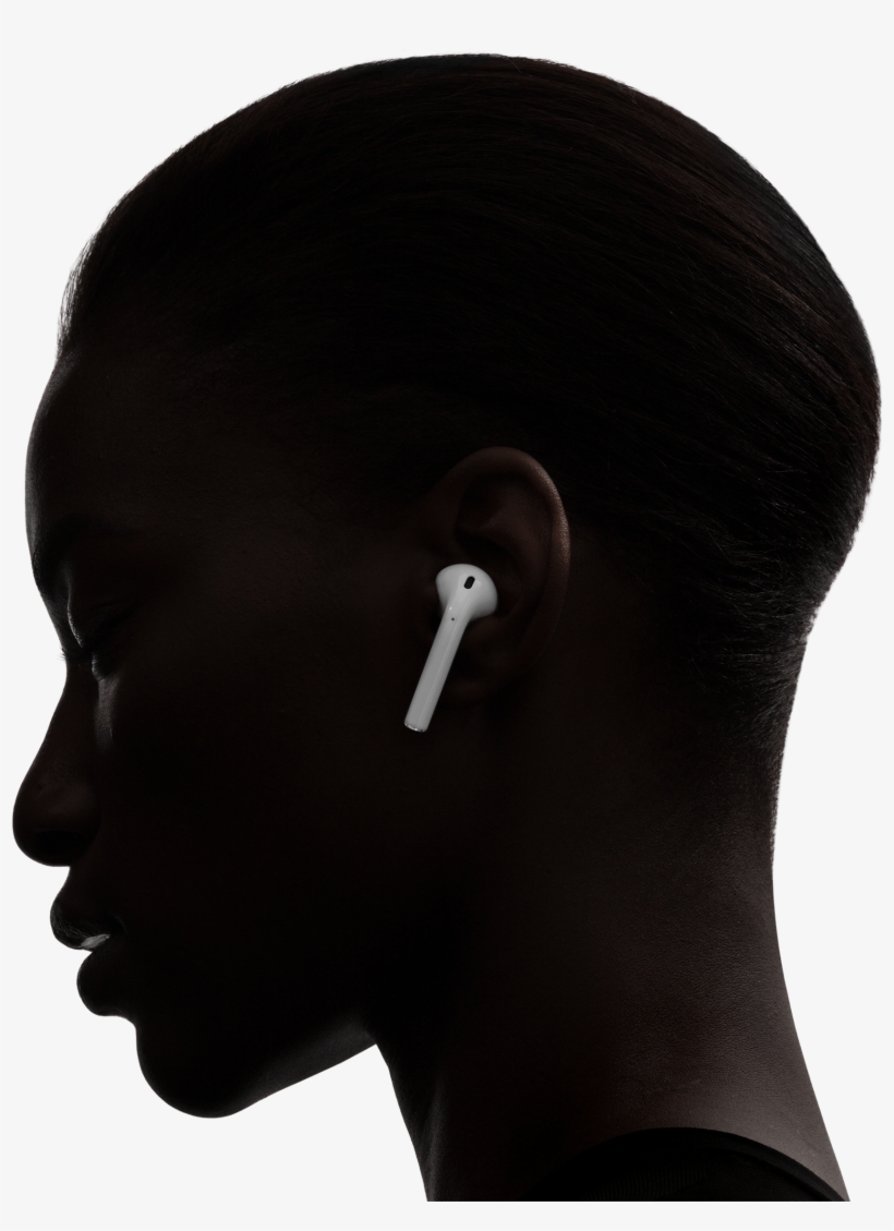 Airpods Provide Rich, High-quality Aac Audio - Apple Headphones On Person, transparent png download