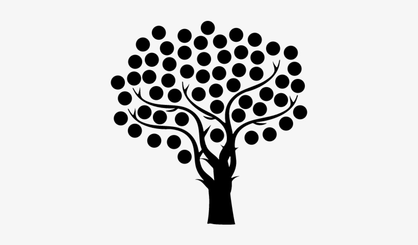 Tree With Thin Branches And Small Dots Foliage Vector - Big Tree Icon ...