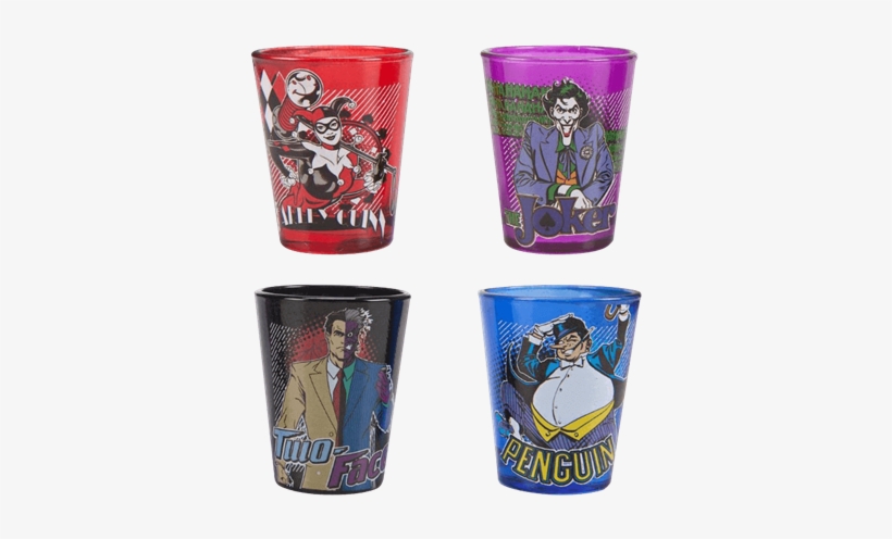 Batman Villains Four Piece Shot Glass Set - Shot Glass, transparent png download
