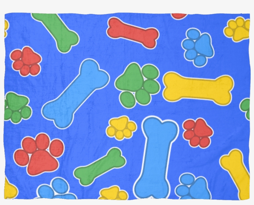 Puppy Paw And Bones Fleece Baby Blanket Blankets - Blanket, transparent png download