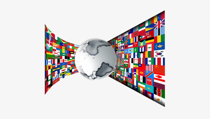 Globe-flags - Globe With Flags Png, transparent png download