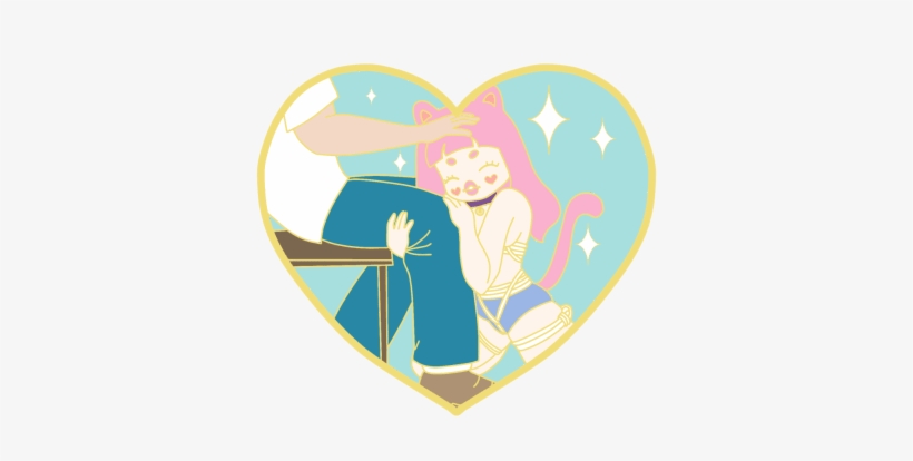 "kick Start" Pre-order Master & Neko Girl Hard Enamel - Lapel Pin, transparent png download