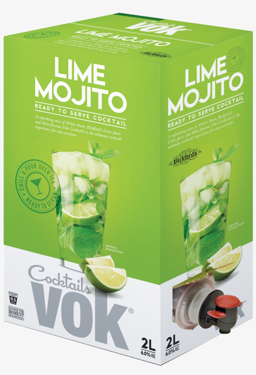 Vok Cocktails Lime Mojito 2l - Vok Ready To Serve Cocktails: Lime Mojito (2l), transparent png download