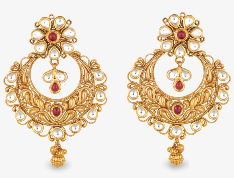 Antara Chandbali Gold Earring - Earring Png, transparent png download
