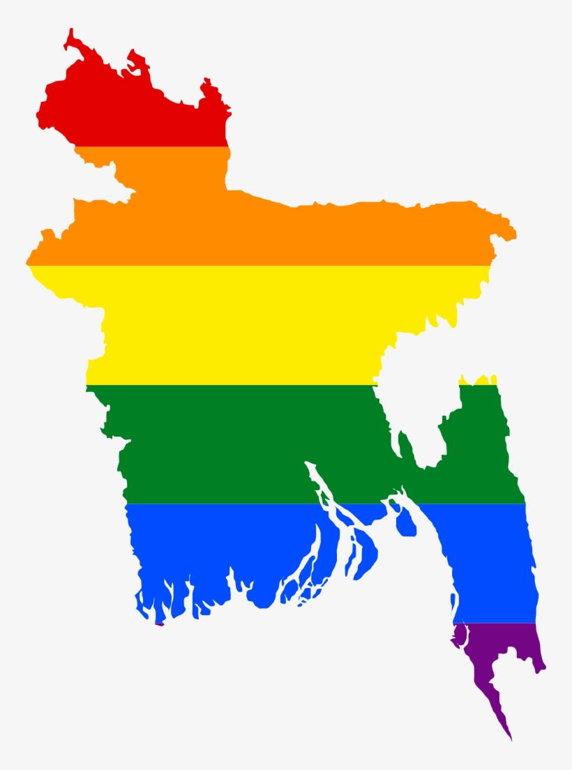Lgbt Flag Map Of Bangladesh - Bangladesh Flag, transparent png download