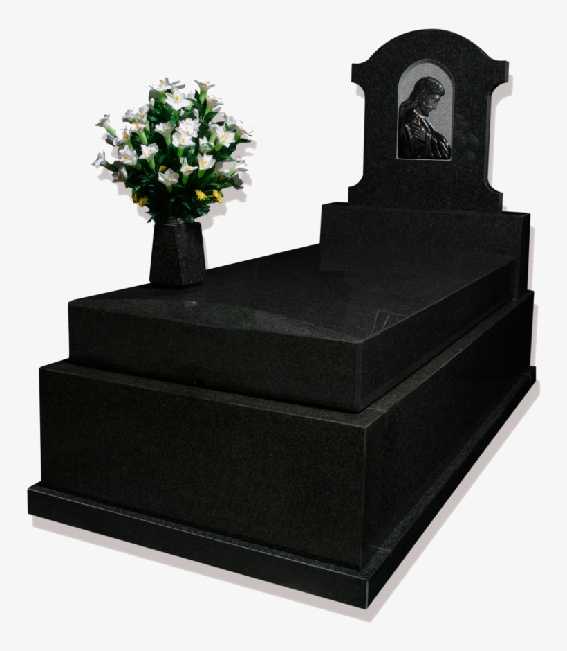 Panteón En Granito Negro Sudáfrica Con Escultura Tallada - Cemetery, transparent png download