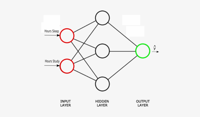 Neural Network 3 Layers Red Green Hours Sleep Study - 3 Layer Neural Network, transparent png download