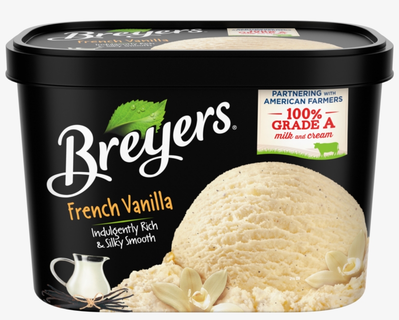 A 48 Ounce Tub Of Breyers French Vanilla Front Of Pack - Breyers Vegan Ice Cream, transparent png download