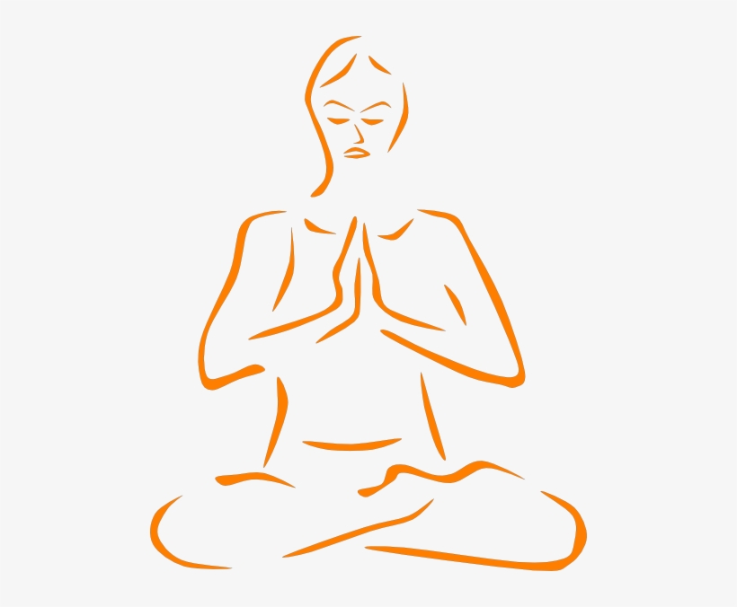 Orange Meditating Silohette Clip Art At Clker - Yoga Clip Art, transparent png download