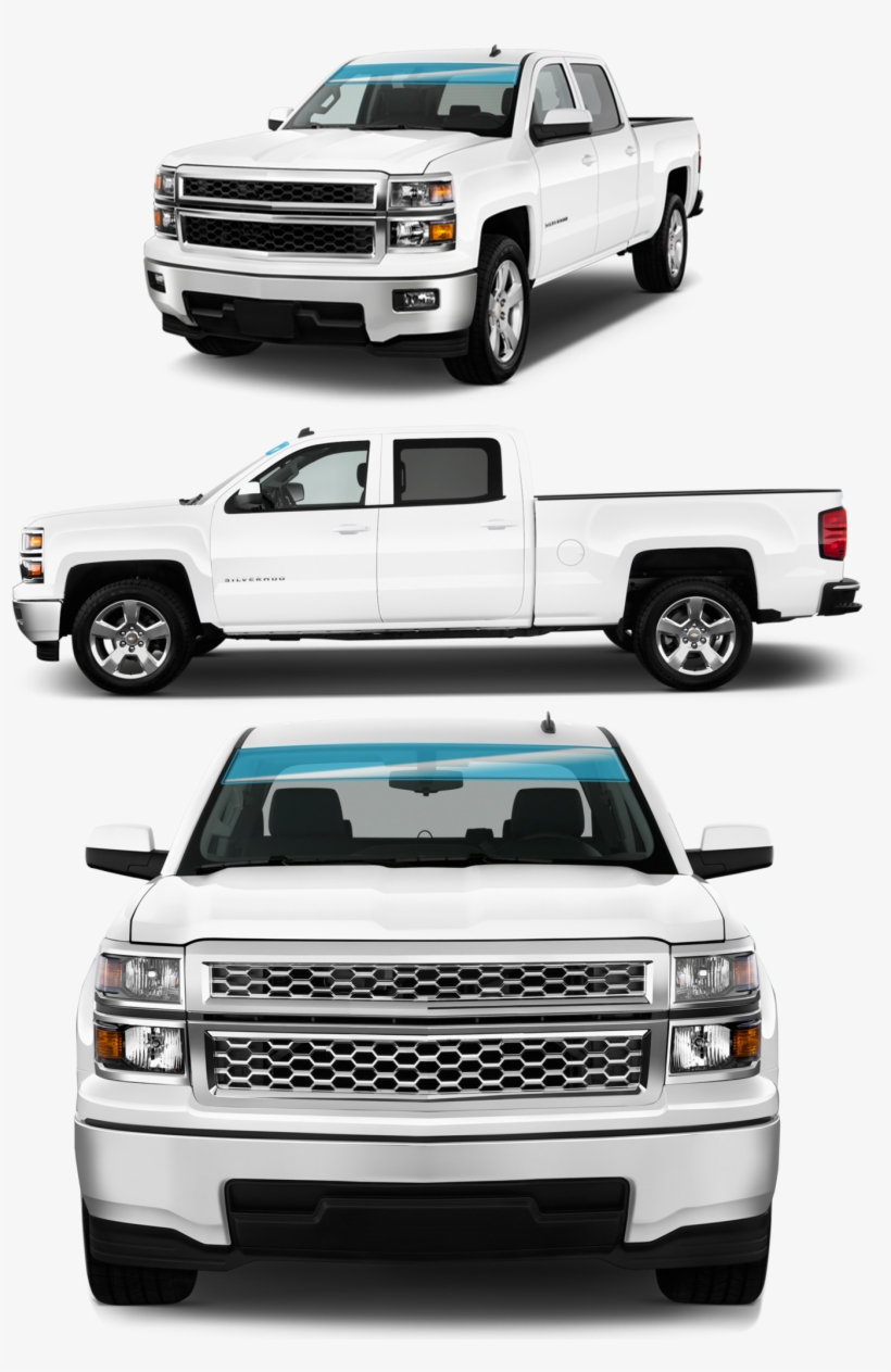 Large Truck - 2014 Silverado White Bumper Guard, transparent png download