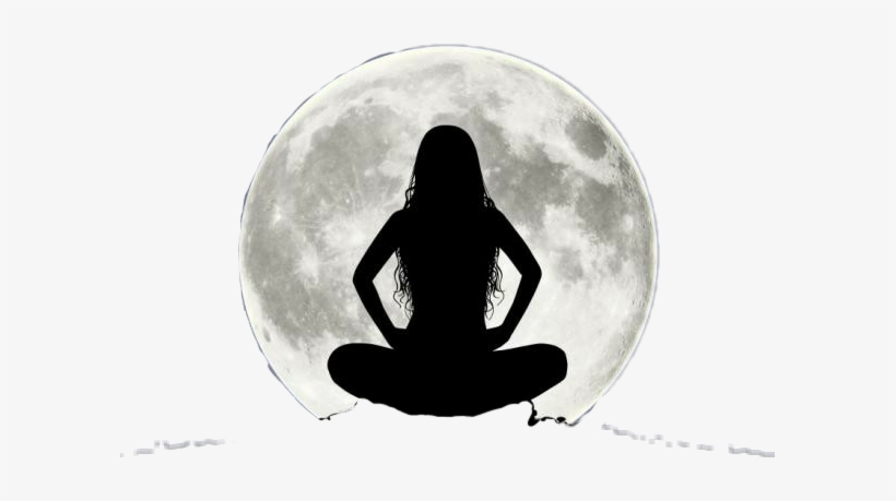 Moon Sticker - Girl Sitting Alone In Moonlight, transparent png download