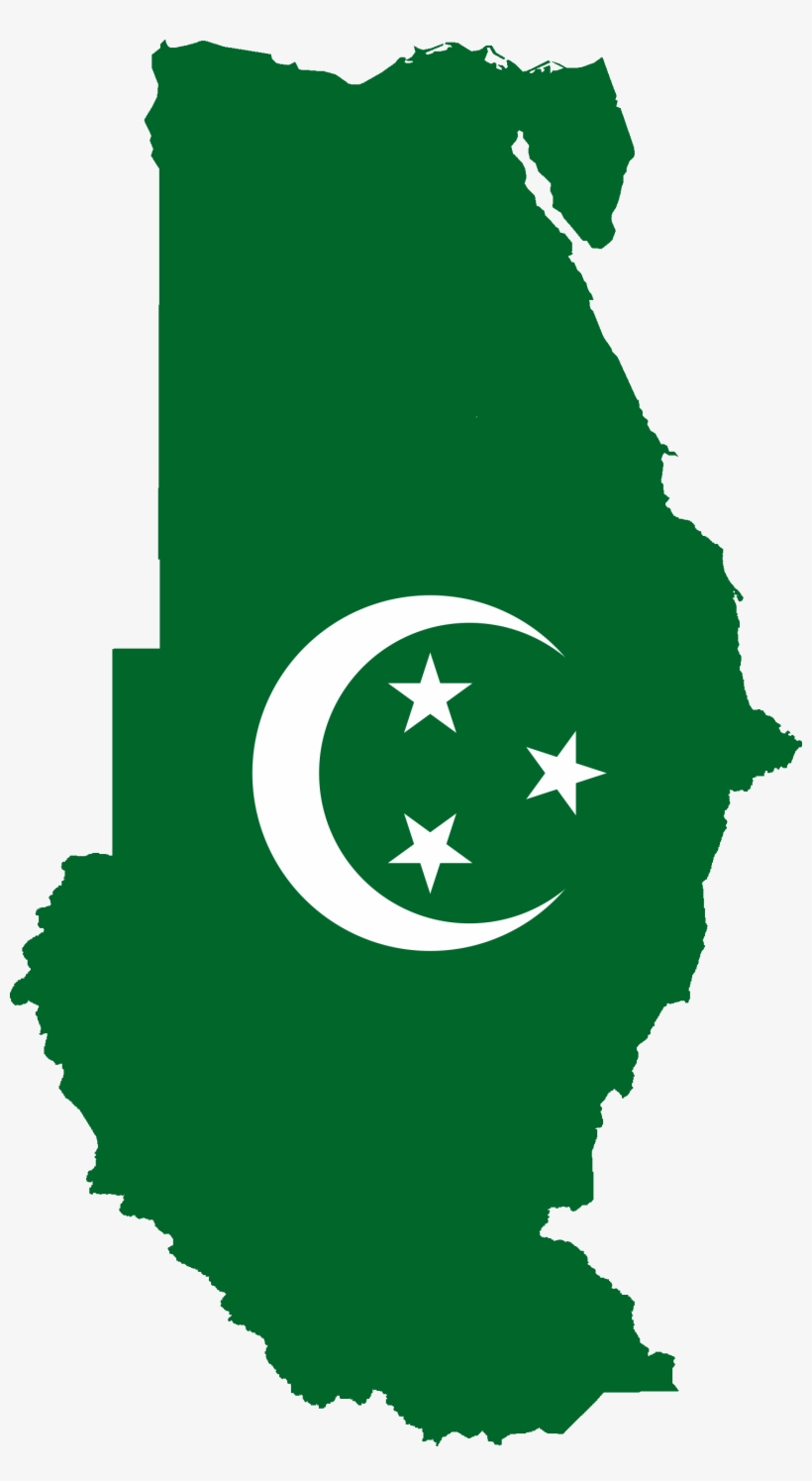 Flag Map Of Anglo Egyptian Sudan 1899 - North And South Sudan Map, transparent png download