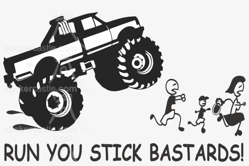 Anti Stick Family Sticker - P92 Monster Truck Rubber Stamp, transparent png download
