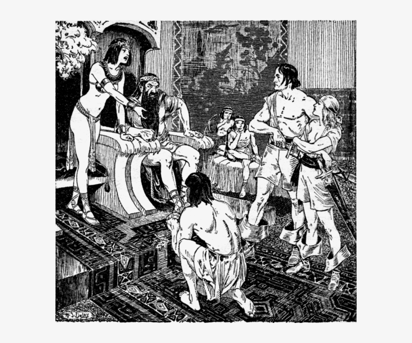Black And White Illustration Of A Throne Room - Robert E Howard Art, transparent png download