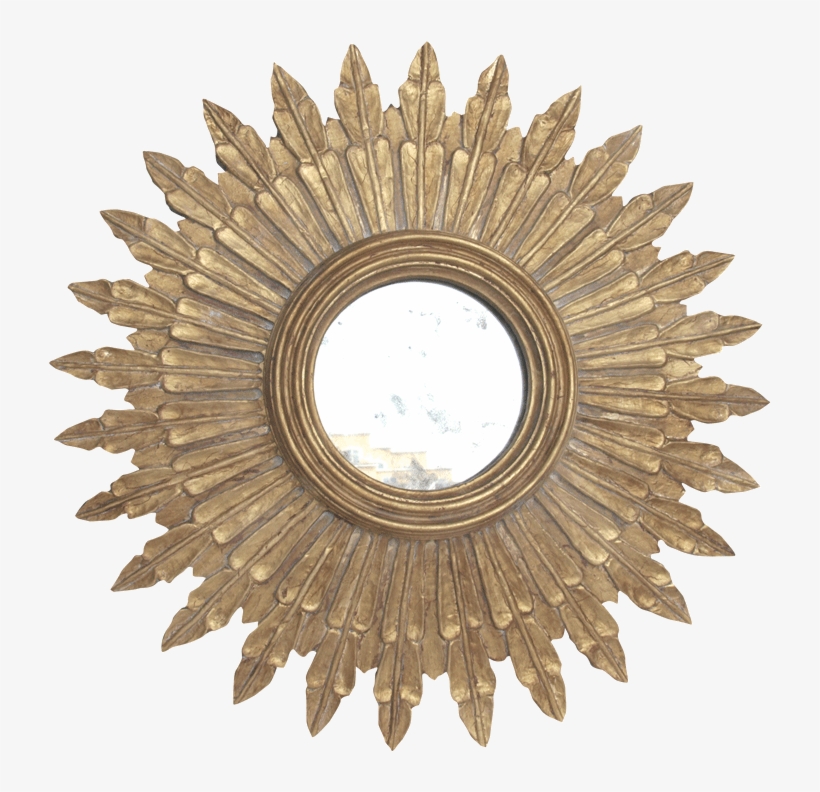 Small Gold Leaf Starburst Mirror With Antique Mirror - Worlds Away Small Starburst Accent Mirror Santo G, transparent png download