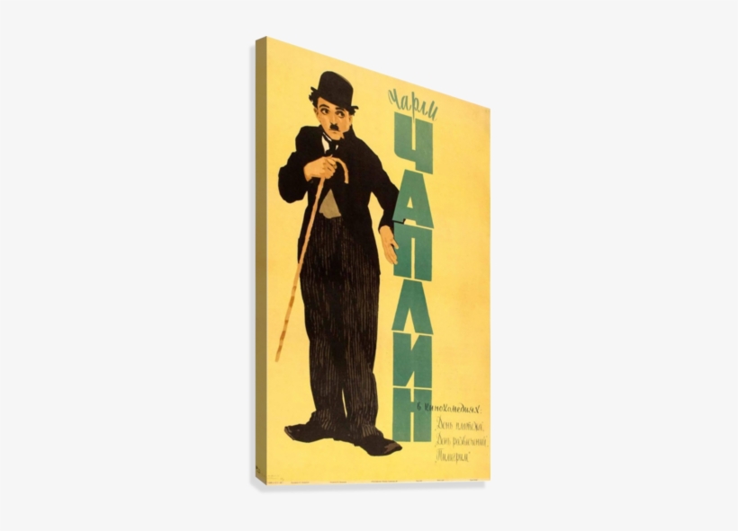 Vintage Charlie Chaplin Movie Poster Canvas Print - Charlie Chaplin, transparent png download