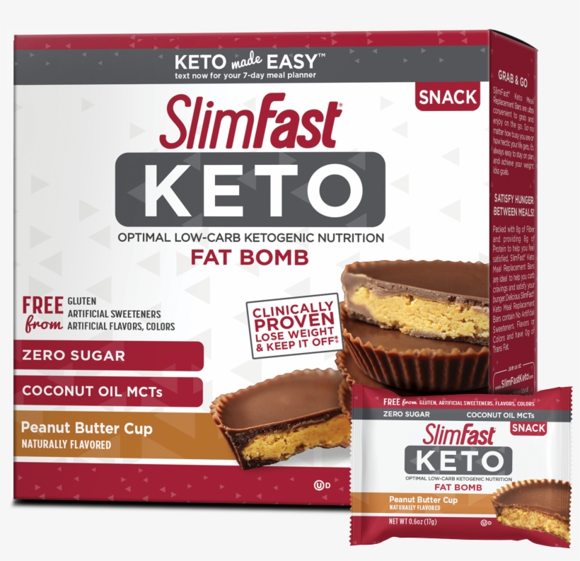 Peanut Butter Cup Fat Bomb - Slim Fast Keto Fat Bombs, transparent png download
