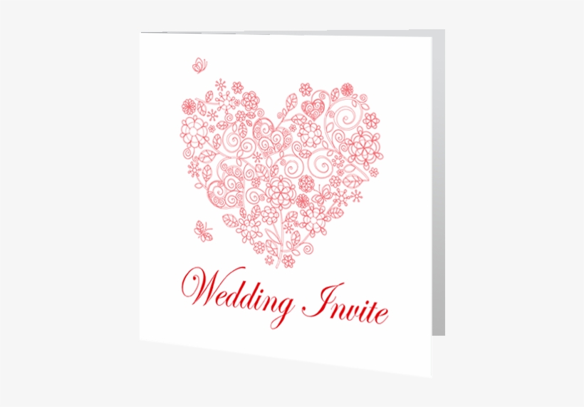 Red Heart With Swirls 3d - Wedding, transparent png download