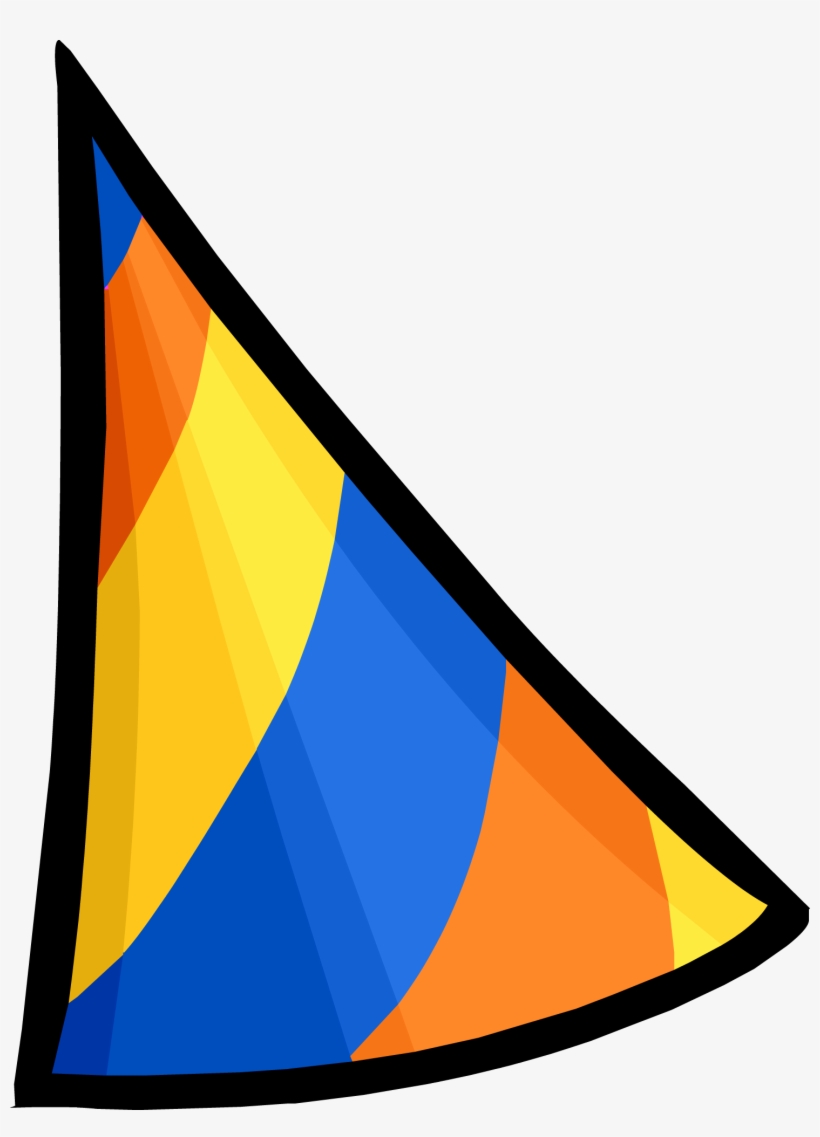 Birthday Hat Clipart Striped - Club Penguin 3rd Year Party Hat, transparent png download