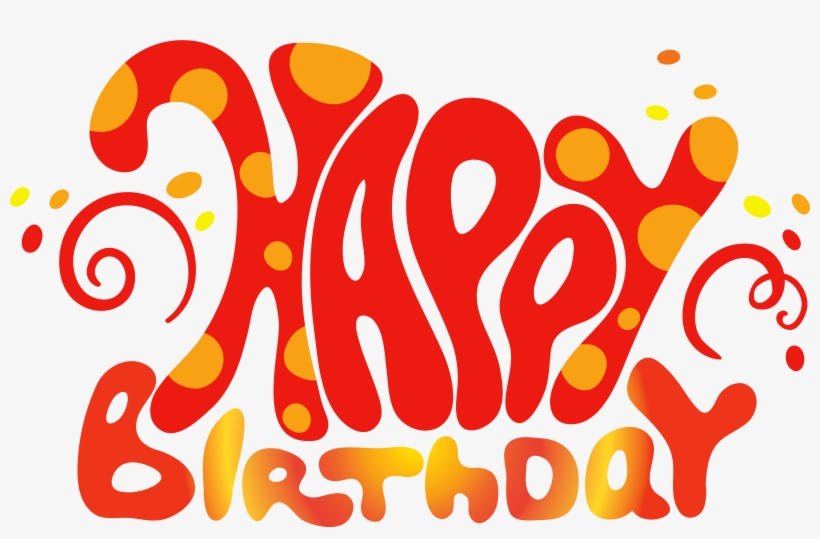 Red Cute Happy Birthday Text Png Clipart - Happy Birthday Text Png, transparent png download