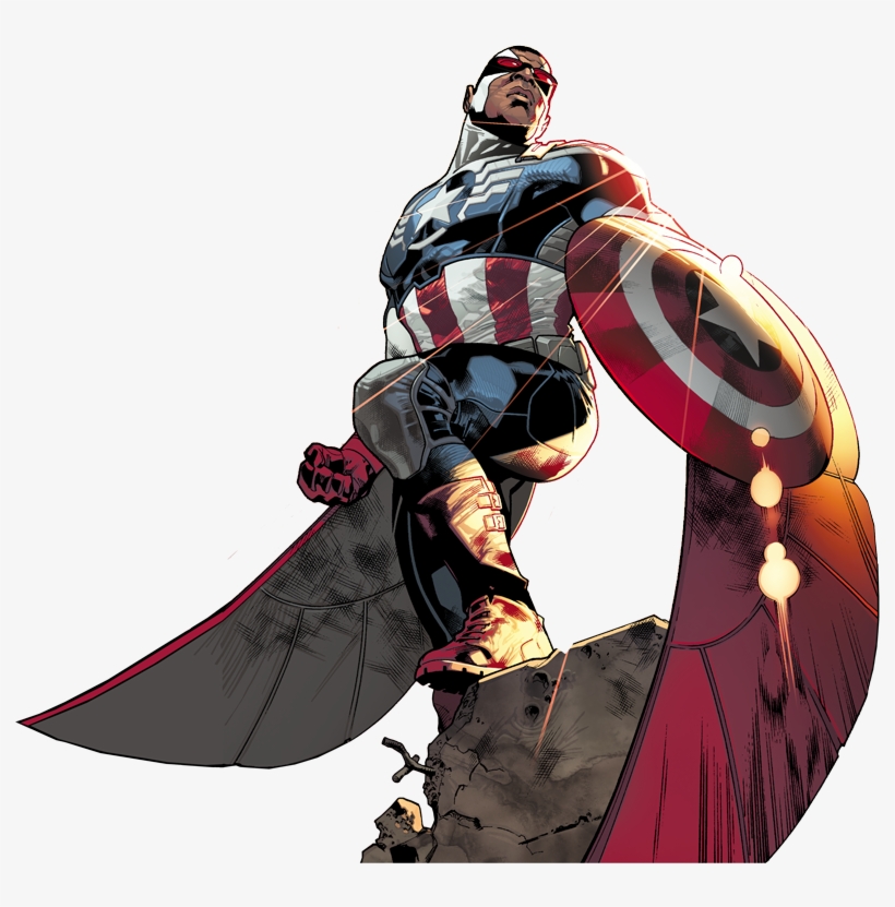 The Rise Of The Black Superhero - Marvel Captain America Falcon Comic, transparent png download