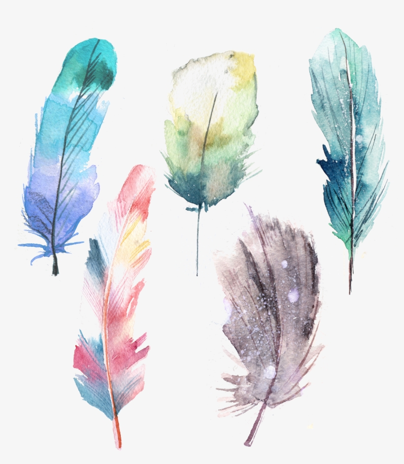Feather Painting Blue Transprent, transparent png download