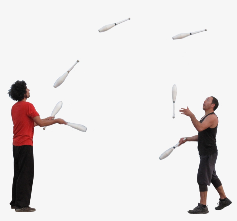 Womansitting Mansitting Jugglers Oldmanshopping Manstanding - Architecture, transparent png download