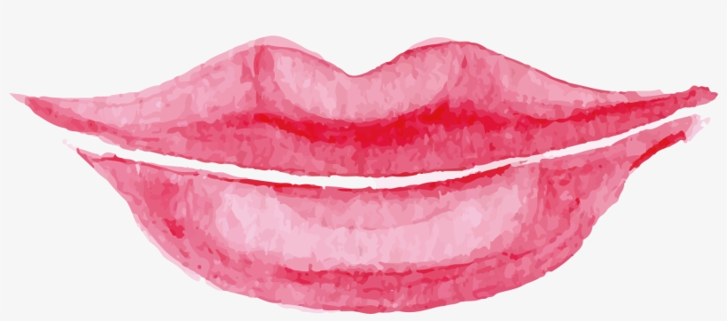 Lip Watercolor Painting Cartoon - Watercolor Lips On Transparent Background, transparent png download