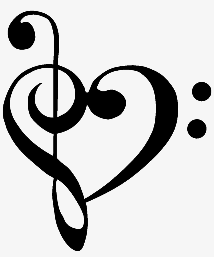 Tumblr Mk62c2nkb11s5jjtzo1 - Treble Clef Bass Clef Heart, transparent png download